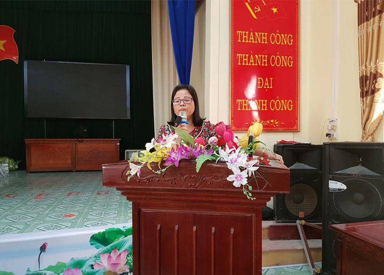 Chị Lương Thị Kim Oanh.  chủ tịch hội phụ nữ huyện Kiến Xương - Thái Bình