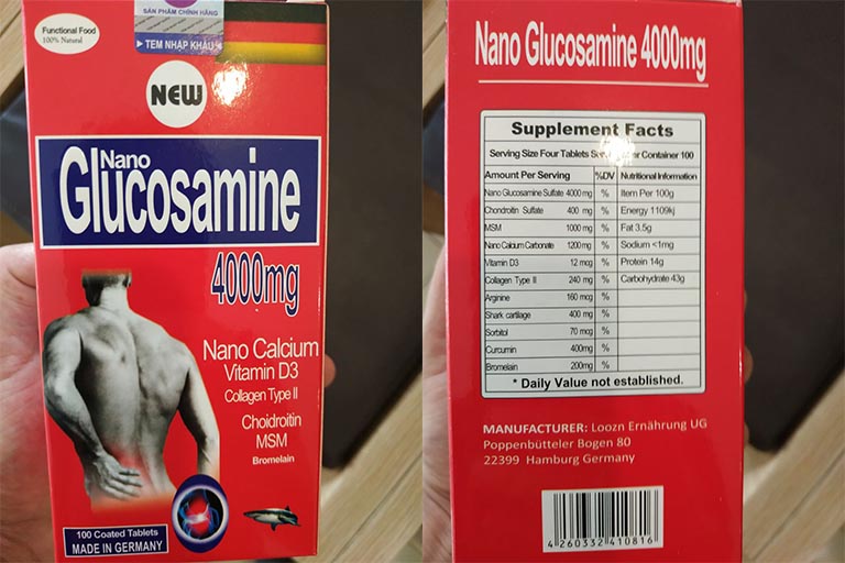 Nano glucosamin 4000mg thuốc chữa viêm khớp của Đức