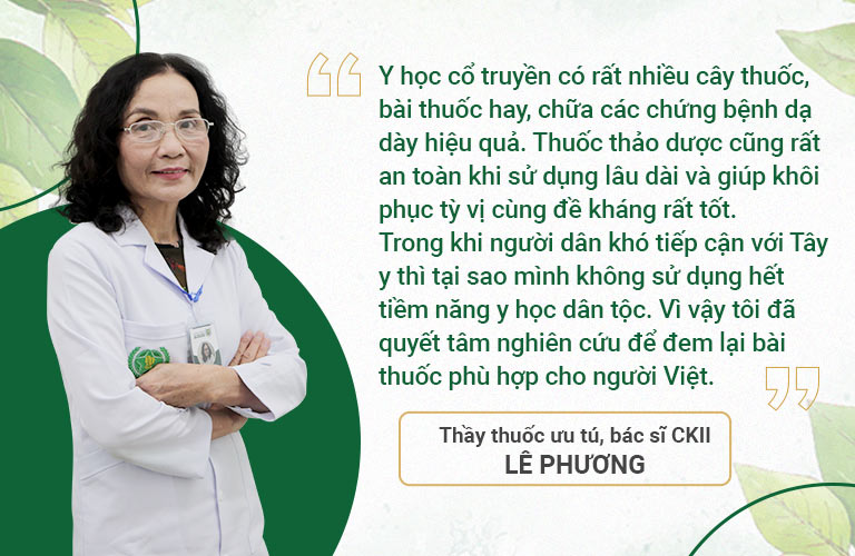 Bác sĩ Lê Phương quyết tâm nghiên cứu thuốc dạ dày cho người dân