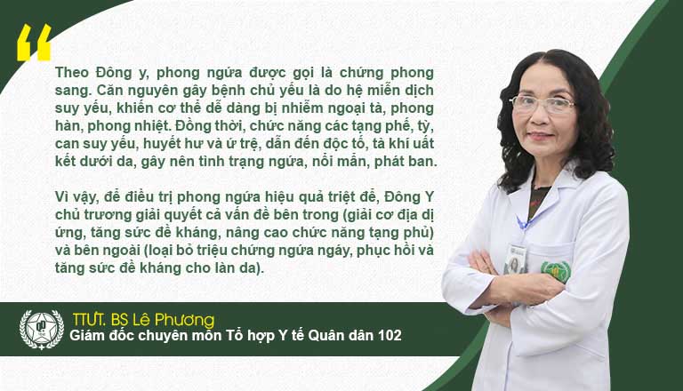 Bác sĩ Lê Phương nhận xét ưu điểm của Đông Y trong điều trị mề đay, phong ngứa