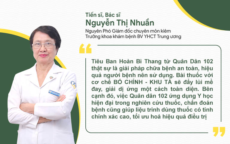 Bác sĩ Nguyễn Thị Nhuần đánh giá cao Tiêu ban hoàn bì thang