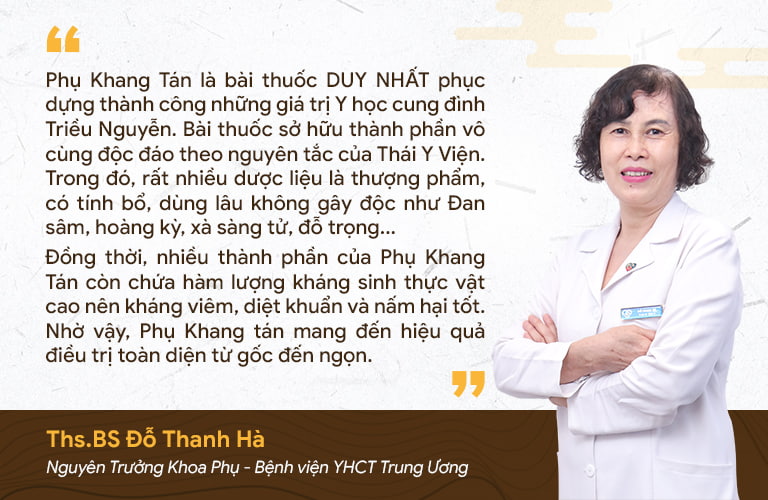 Bác sĩ Thanh Hà đánh giá cao thành phần của Phụ Khang Tán