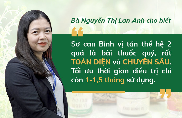 Bà Nguyễn Thị Lan Anh - Giám đốc Bệnh viện Favina chia sẻ về Sơ can Bình vị tán