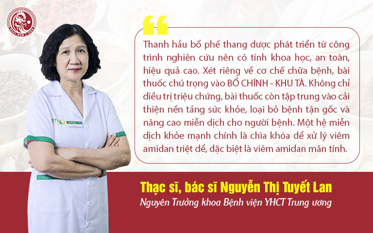 Bác sĩ Nguyễn Thị Tuyết Lan chia sẻ về bài thuốc