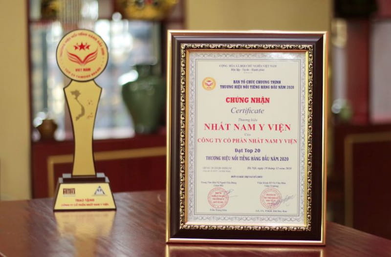 Nhất Nam Y Viện đạt giải thưởng top 20 thương hiệu tốt nhất Việt Nam
