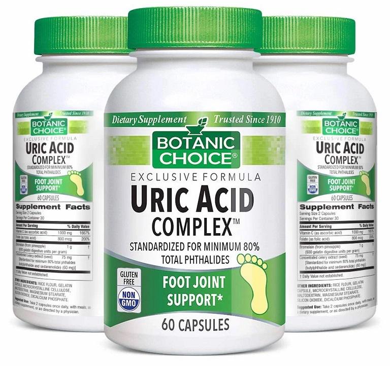 Viên uống hỗ trợ giảm axit uric máu Botanic Choice Uric Acid Complex
